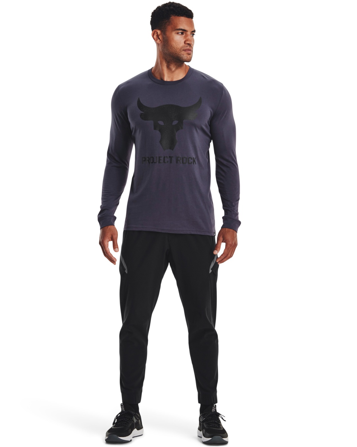 Under Armour Project Rock Brahma Bull Long Sleeve Tempered Steel \ Black