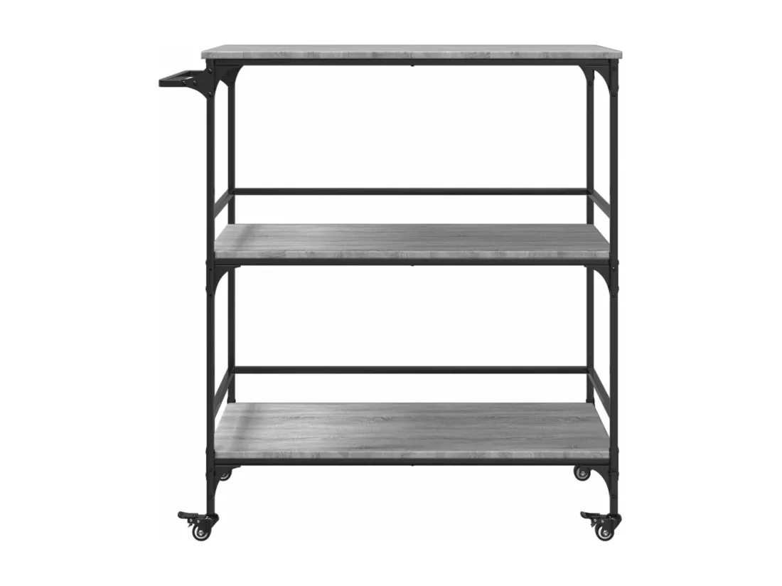 Chariot de cuisine sonoma gris 100,5x50x105cm bois d'ingénierie