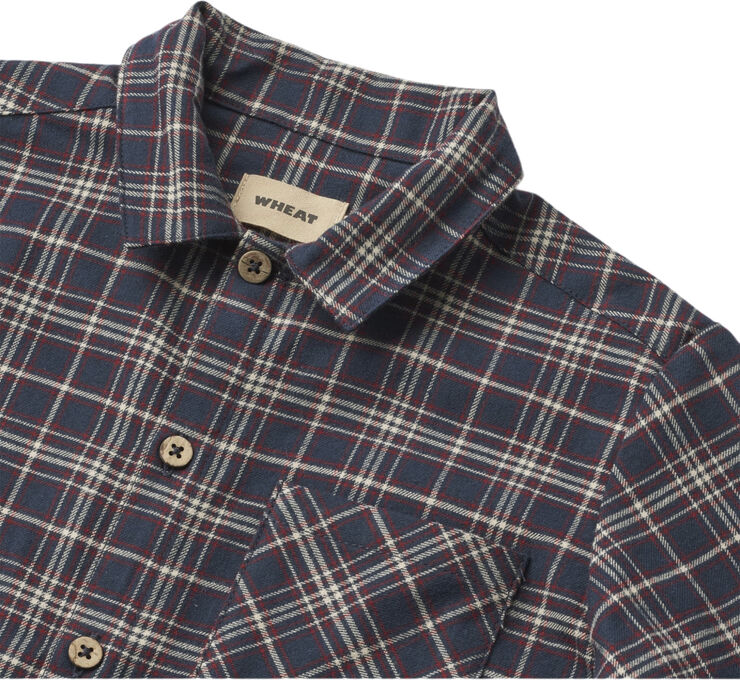 Wheat Natkjole Iben Navy check