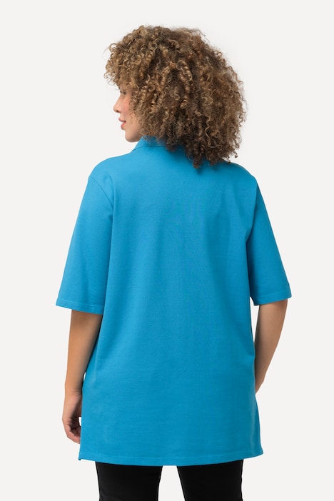 Poloshirt, Piqué, Polokragen, Samt-Knopfleiste, Halbarm
