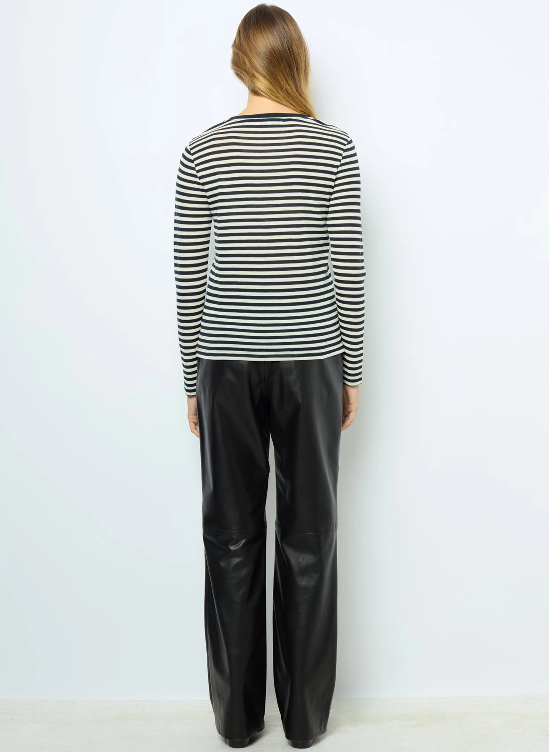 ATHENAIS - Pull droit col rond en laine | Blanc