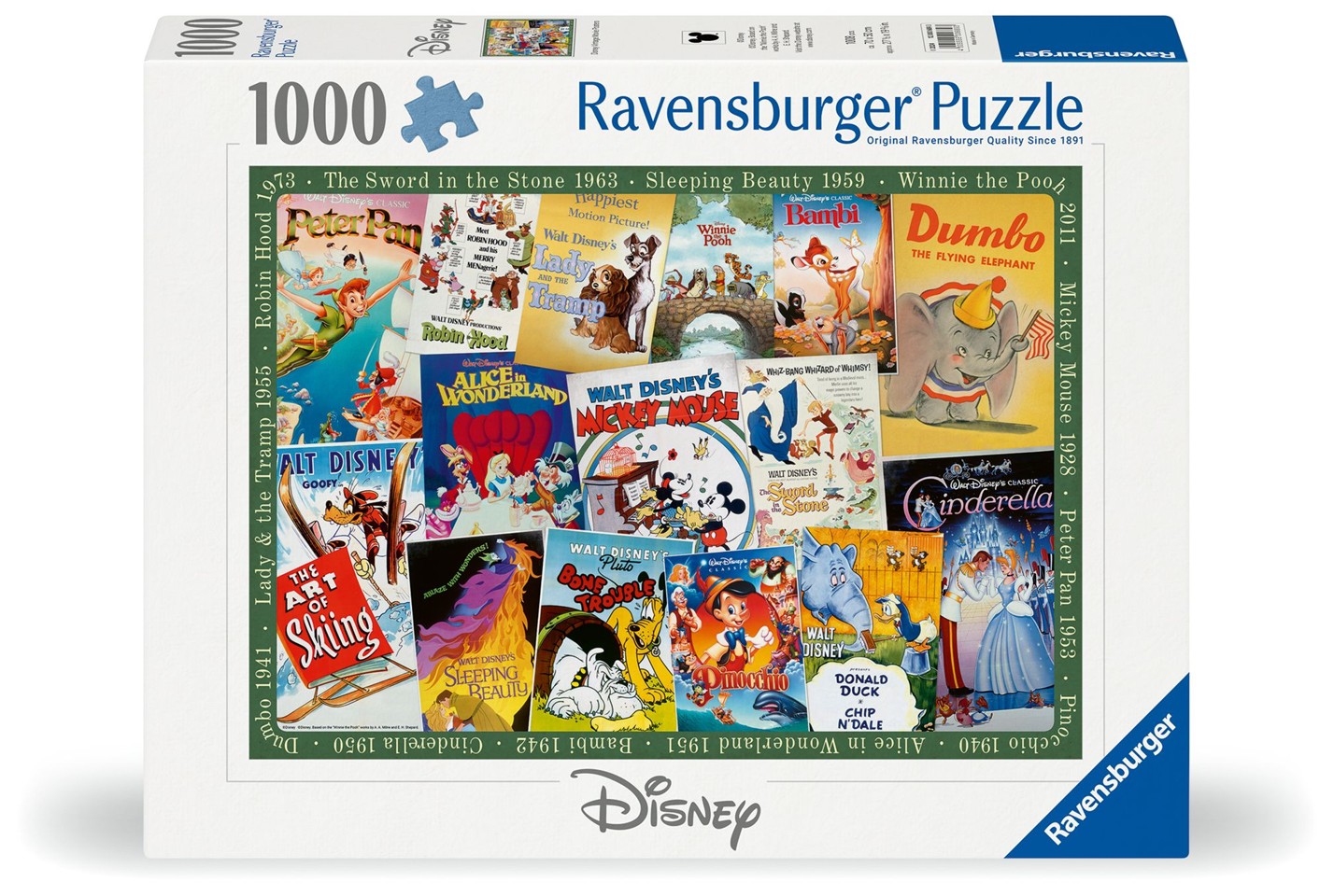 Ravensburger - Puslespil - Disney Vintage Movie Post.1000 brikker