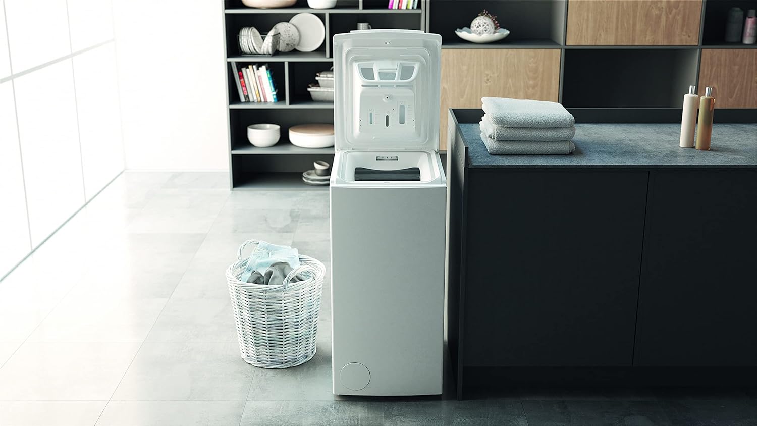 Bauknecht WMT Star 6ZB Toplader-Waschmaschine/ 6 kg/ 1200 UpM/ Vollwasserschutz/ Automatische Trommelpositionierung/ SoftOpening/ 15° Green&Clean/ Kurz 30'/ FreshFinish/ Extra Spülen/ Startzeitvorwahl