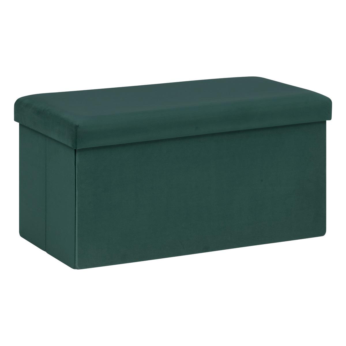 POUF PLIANT DOUBLE TESS VELOURS VERT CEDRE