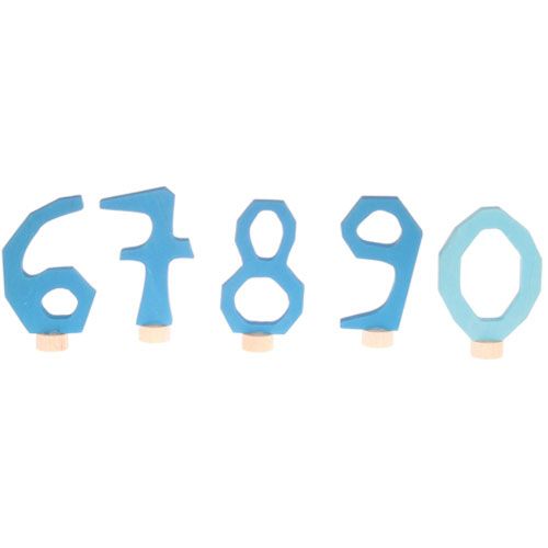 Grimm's set decoratiecijfers - 6 tm 9 en 0 blauw