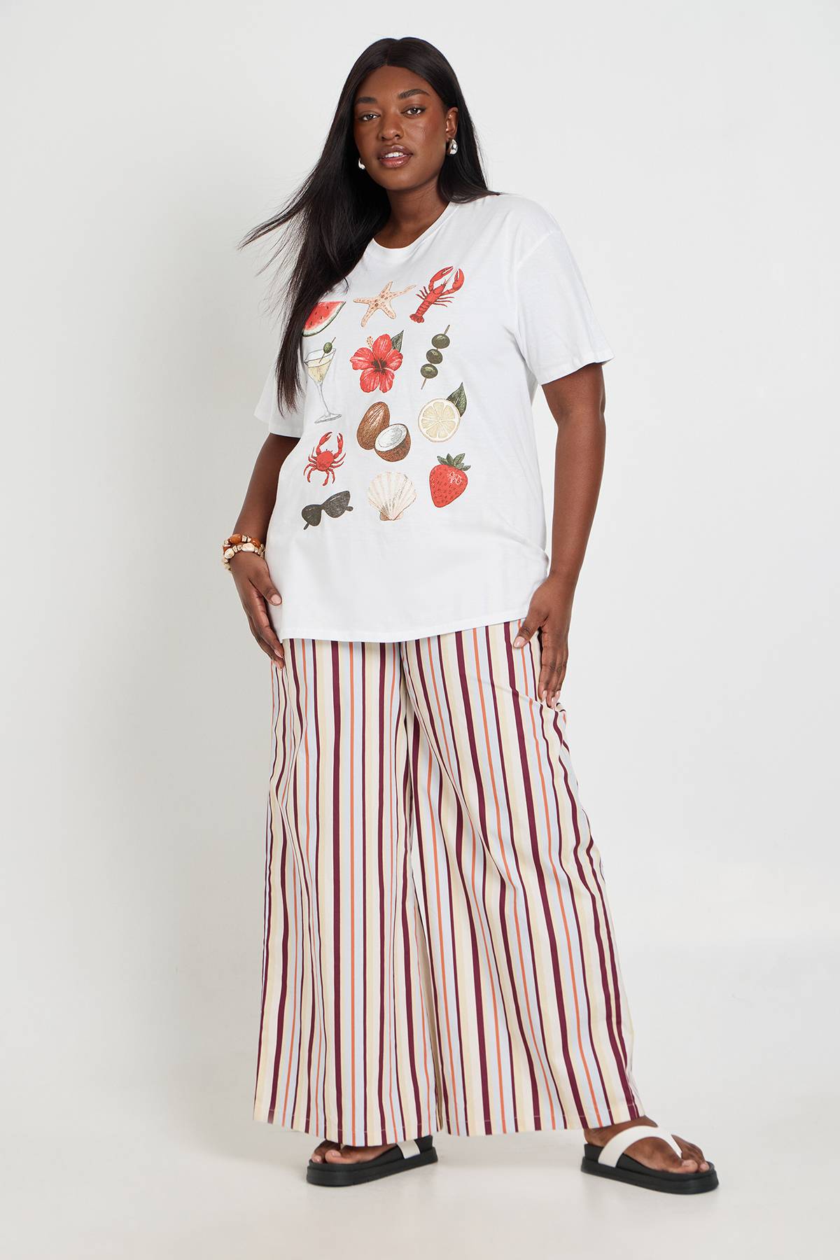 boohoo Pantalon Large Grande Taille En Popeline Avec Cordon De Serrage