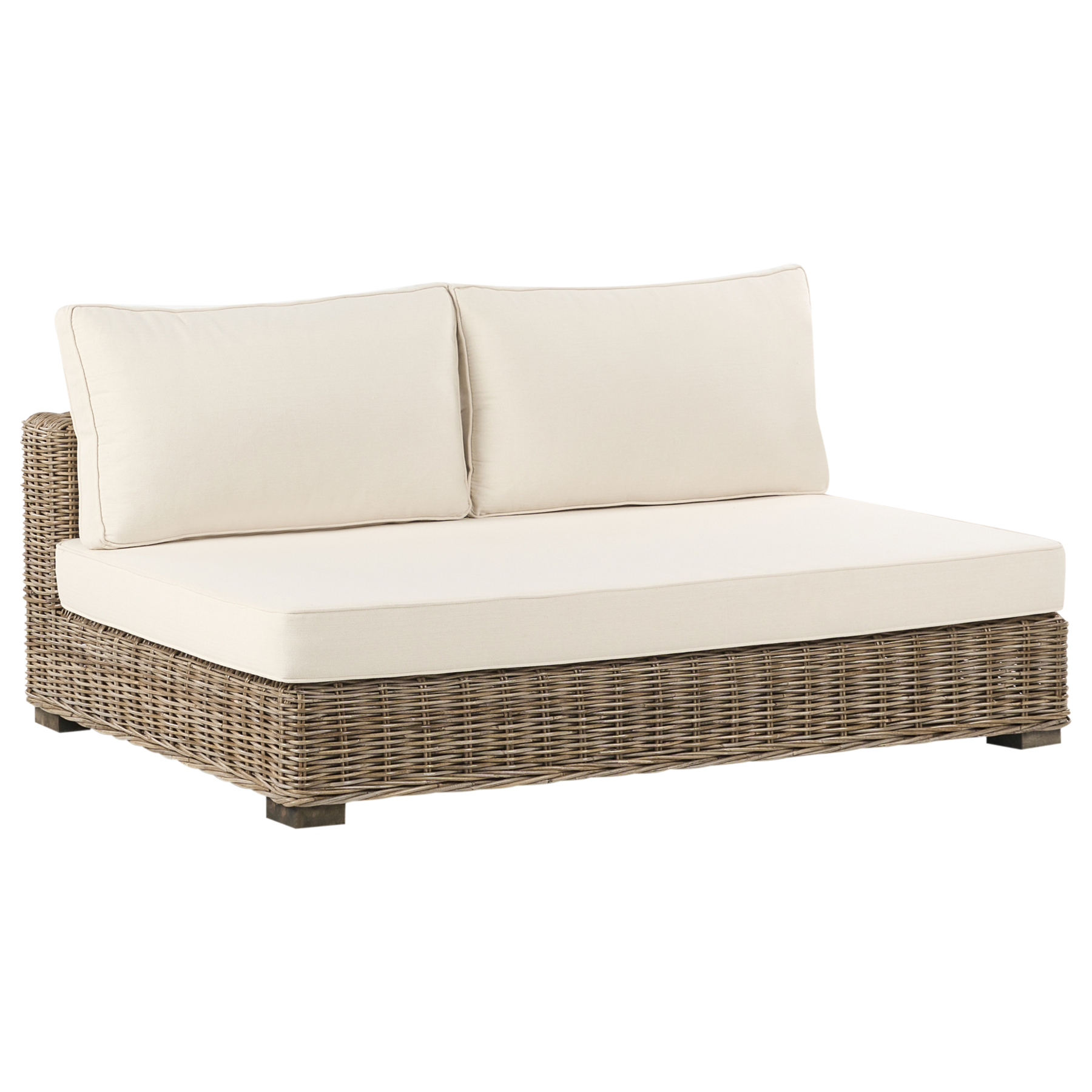 Beliani-VARALLO-Loungeset 4-zits-Gebroken wit-Linkszijdig-Rotan
