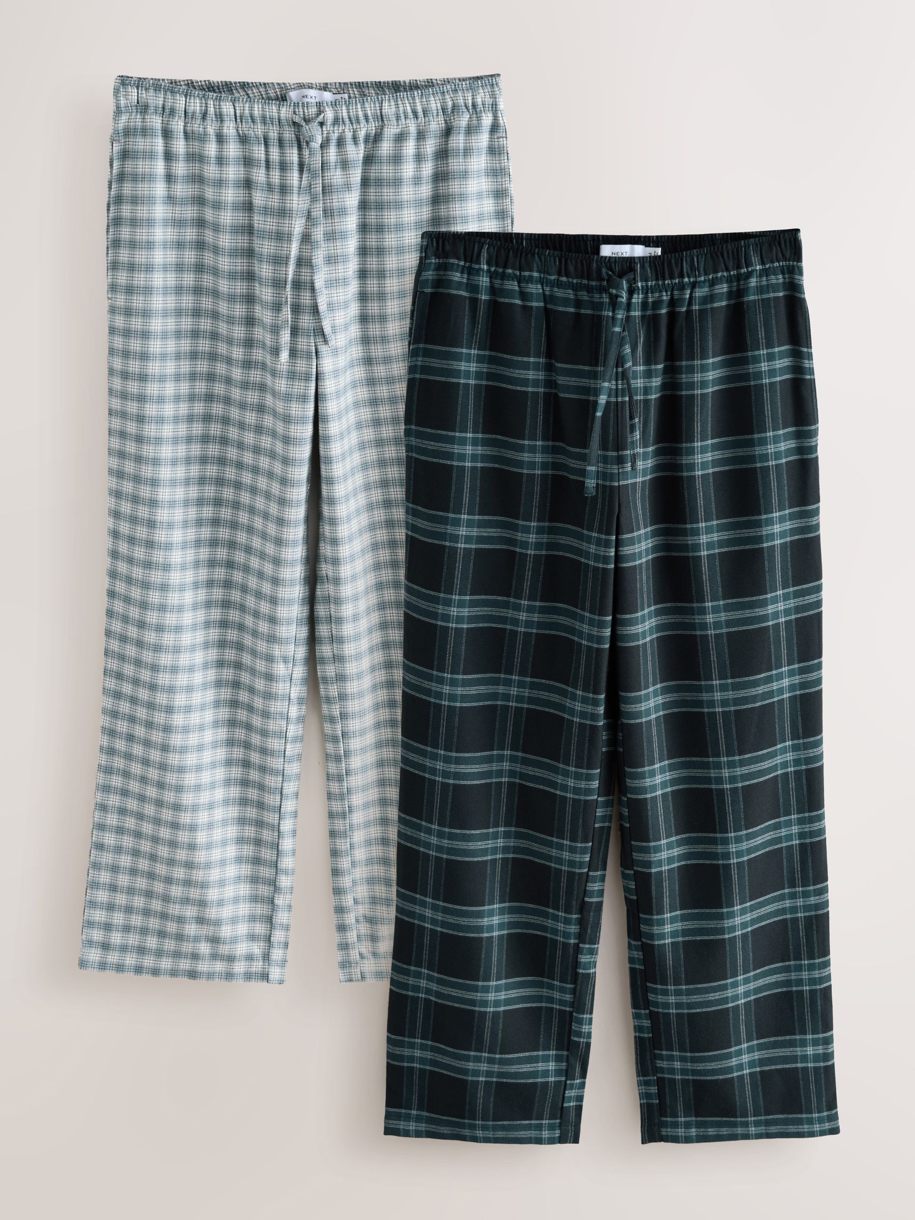 Zwart/grijs mono - Geweven pyjamabroeken 2 pack