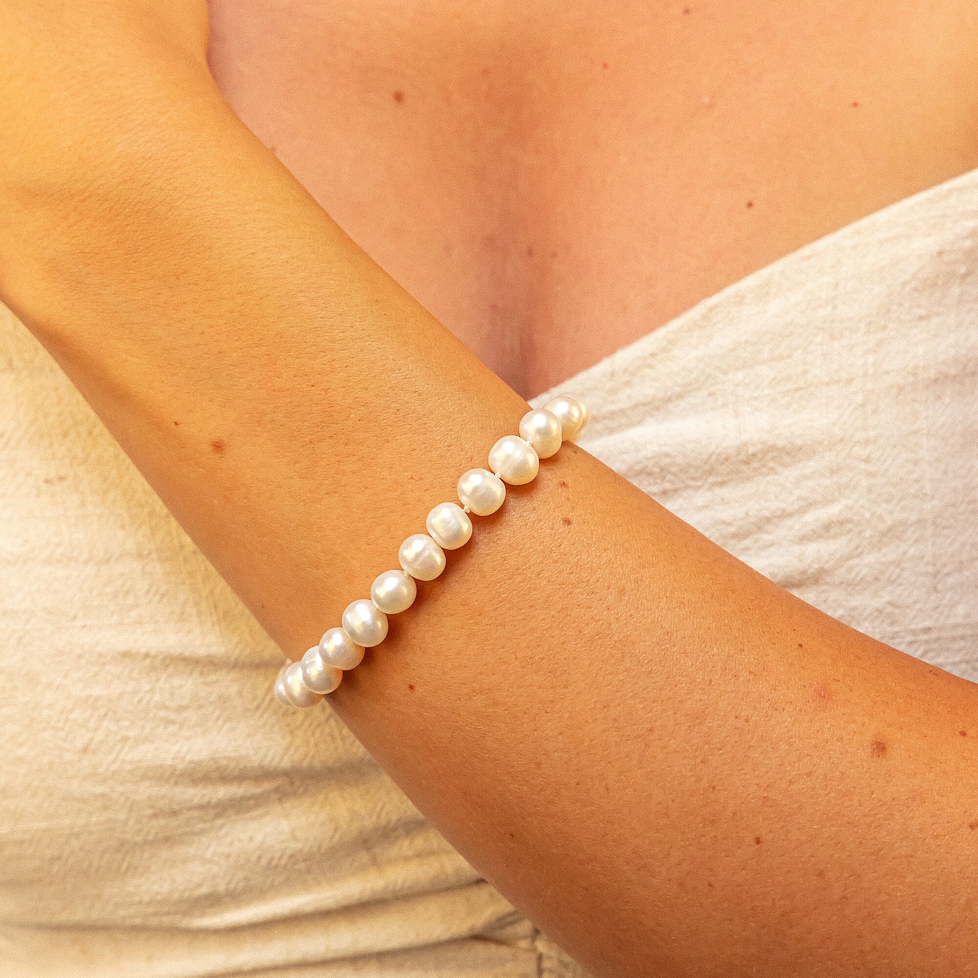 Fascination by Ellen K. Armband Gold 333 Perle weiß 7-7,5mm