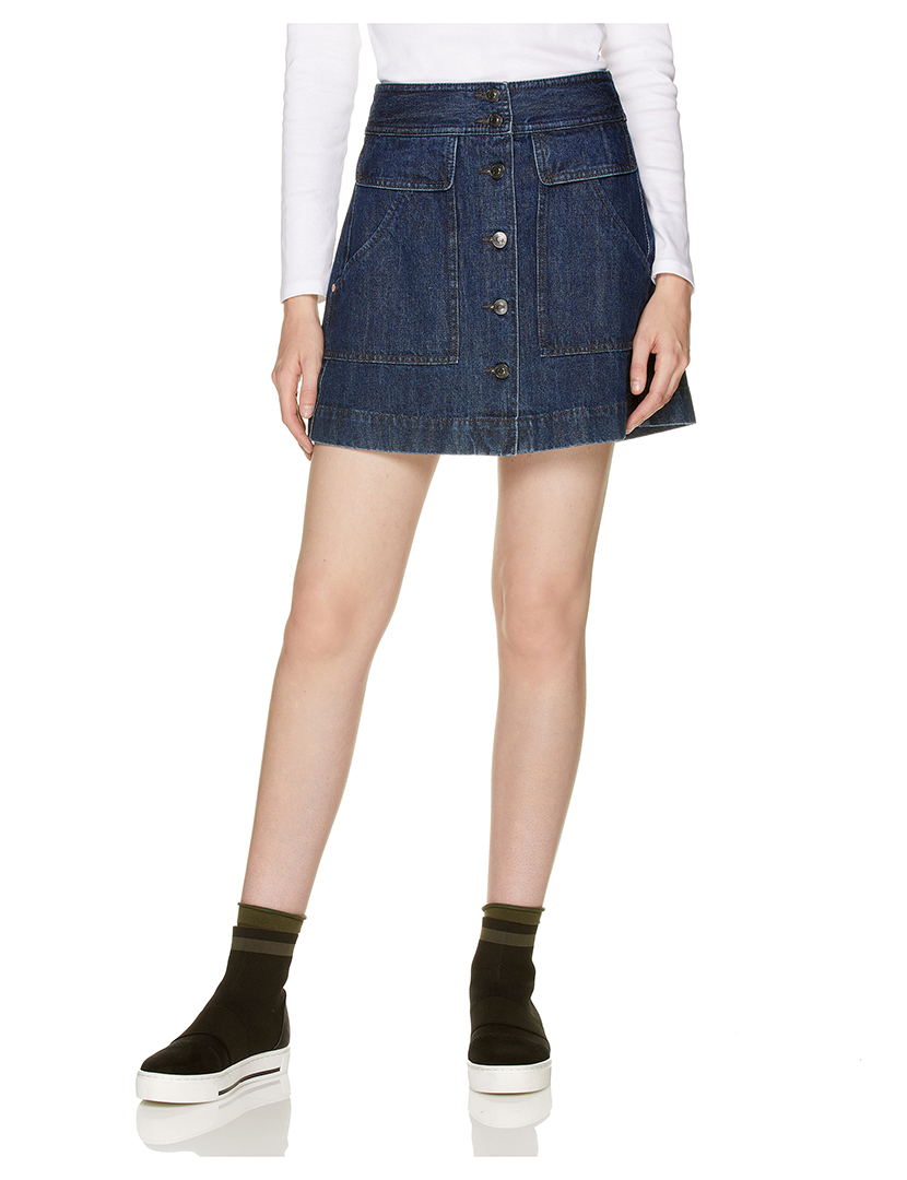 Short Skirt Lady Blue Denim