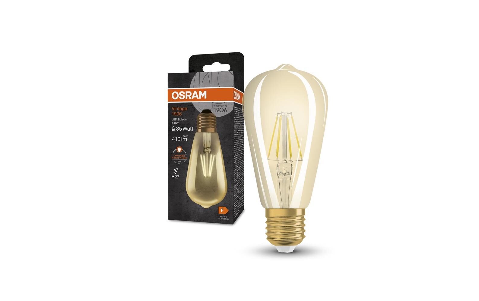 Vintage 1906 LED EDISON 4W, E27, WarmweissLED-Lampen, Vintage-Edition, klassische Edison-Kolbenform