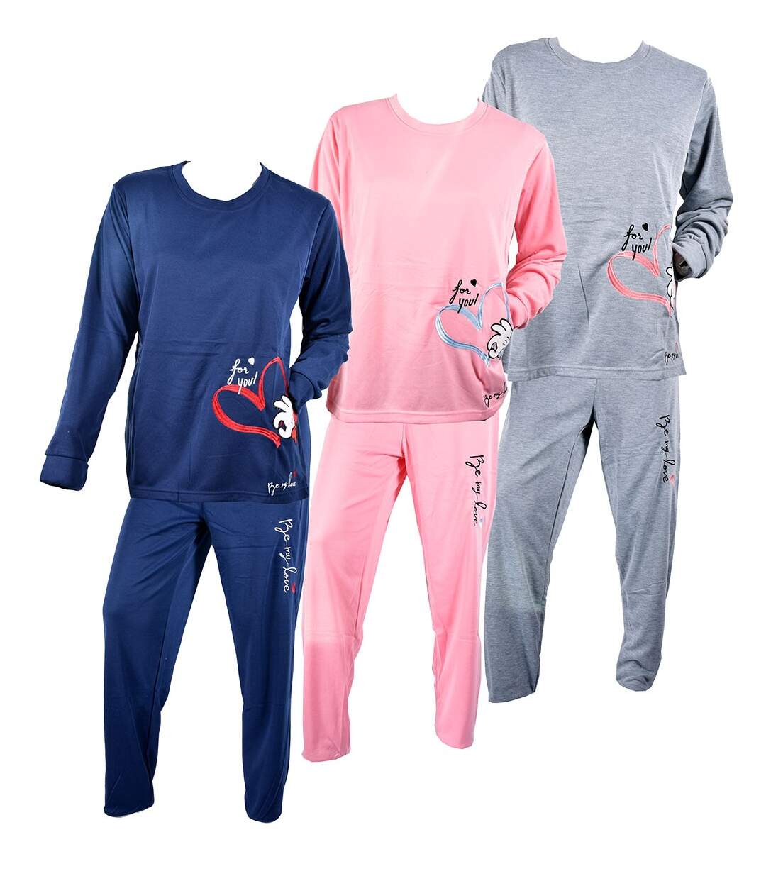 Pyjama Femme Long SWEET SECRET Q1556 BE MY LOVE MARINE