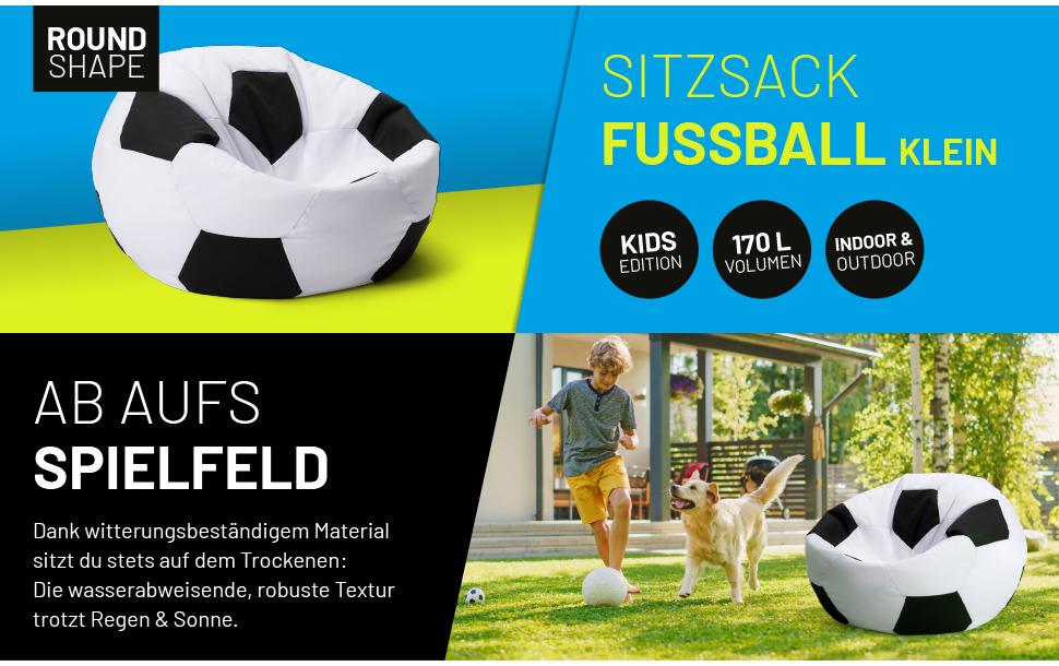 Sitzsack Luxury Fussball 170 LiterIndoor & Outdoor Fussbal Sitzsack für die EM-Party