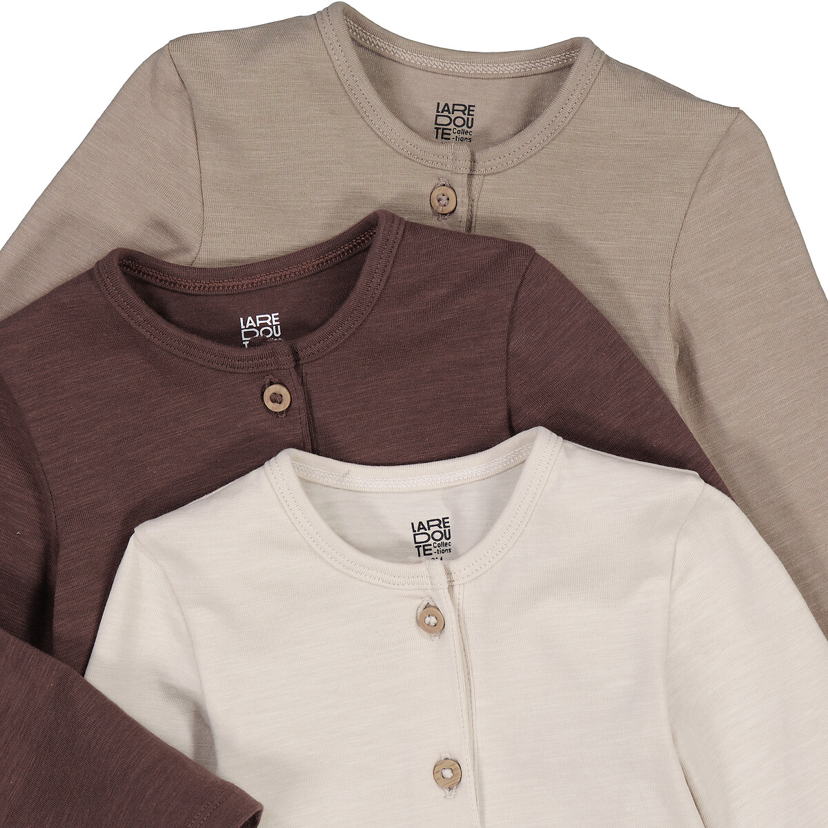 COLEÇÃO LA REDOUTE<br>Conjunto de 3 bodies lisos
