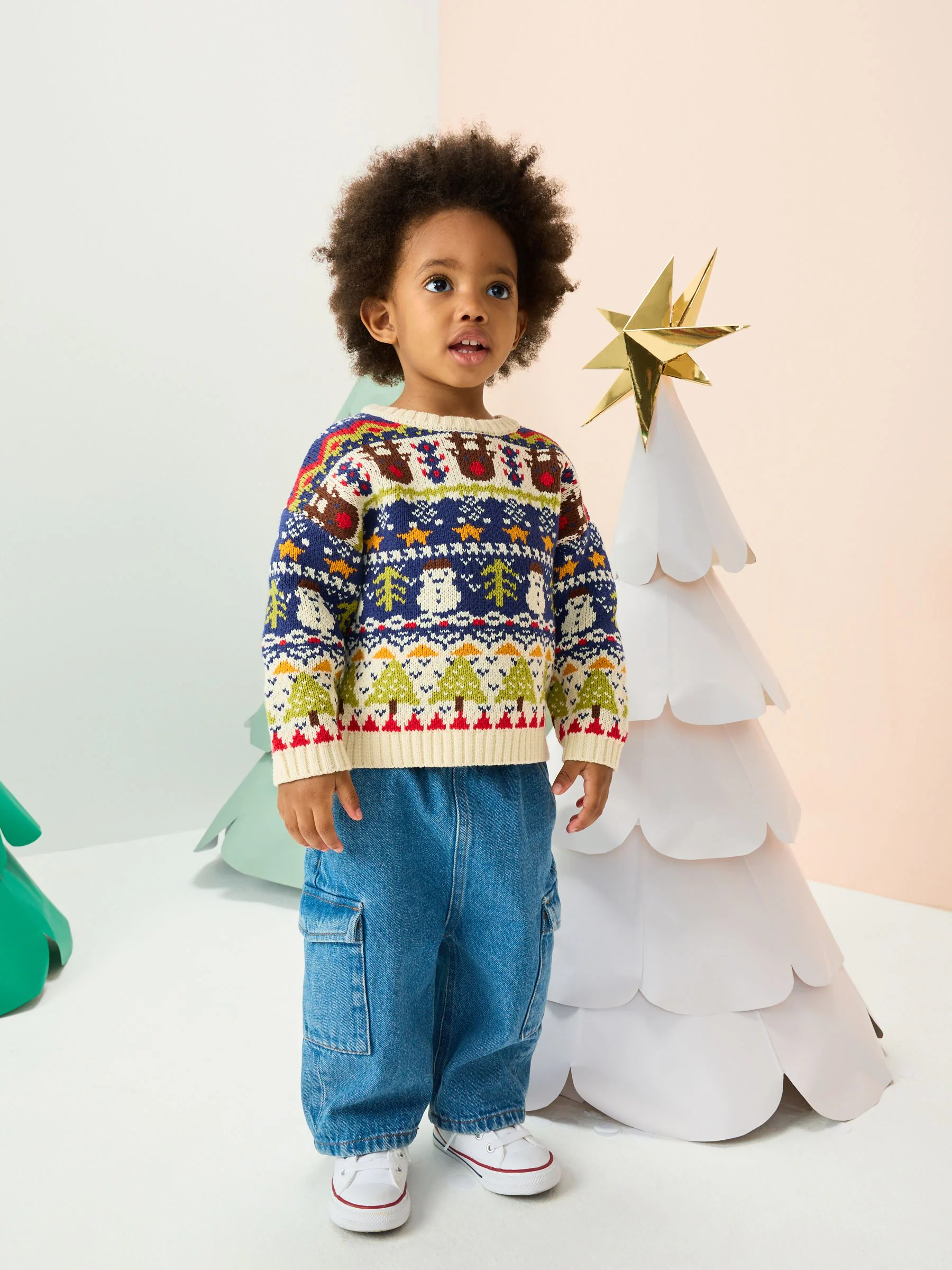 Multi - Gebreide kersttrui (3 mnd-7 jr)