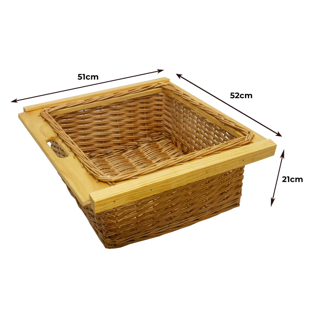 Lot de 3 Paniers Coulissants en Osier 600 mm Kukoo