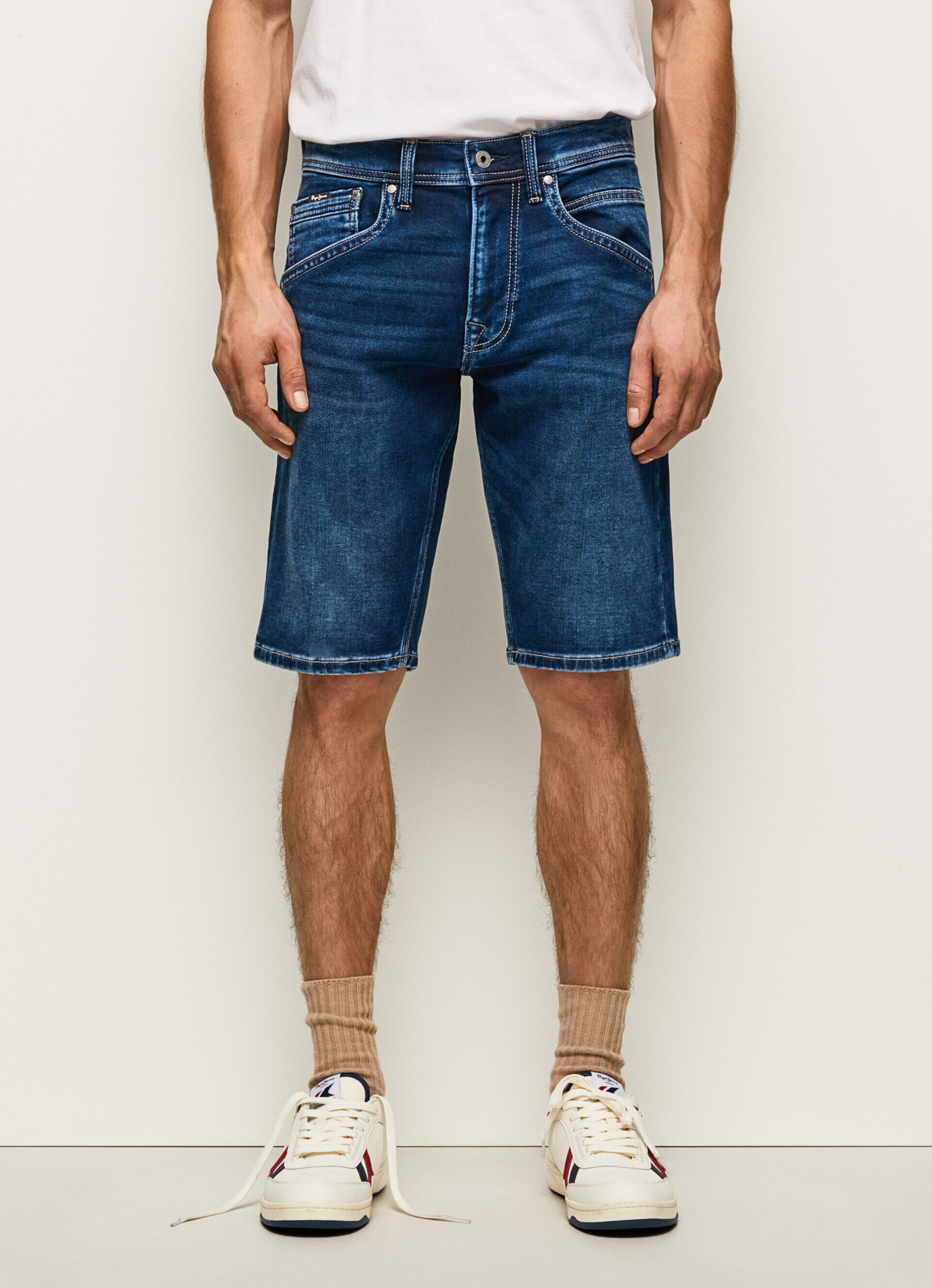 BERMUDA DENIM TRACK FIT REGULAR - denim