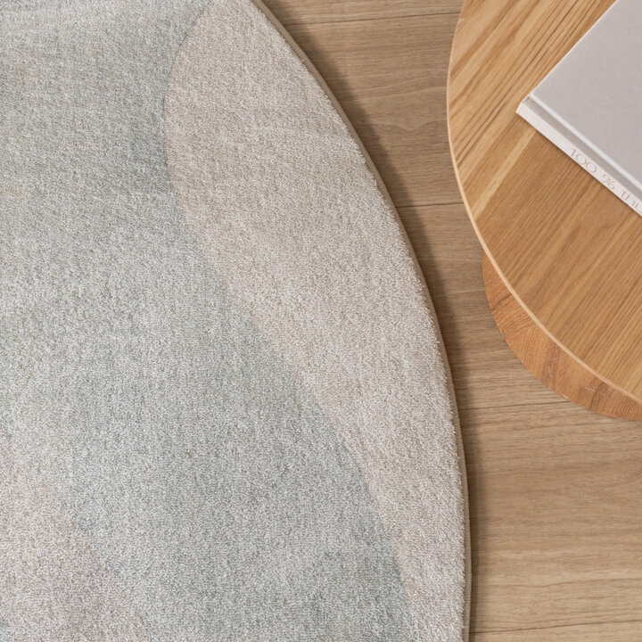 Rond modern vloerkleed - Field Groen