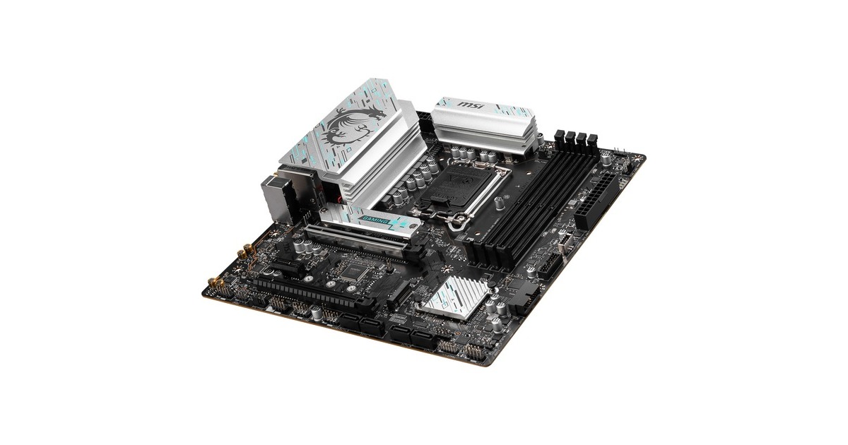 MSIB760M GAMING PLUS WIFI socket 1700 moederbord  (Zwart/zilver, RAID, 2.5 Gb-LAN, Wi-Fi 6E, BT, Sound, µATX)