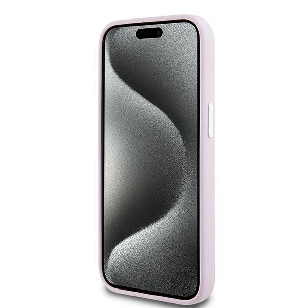 iPhone 15 MagSafe Silikon Hülle Case Metal Logo (DKHMP15LSMCHLP) - Rosa
