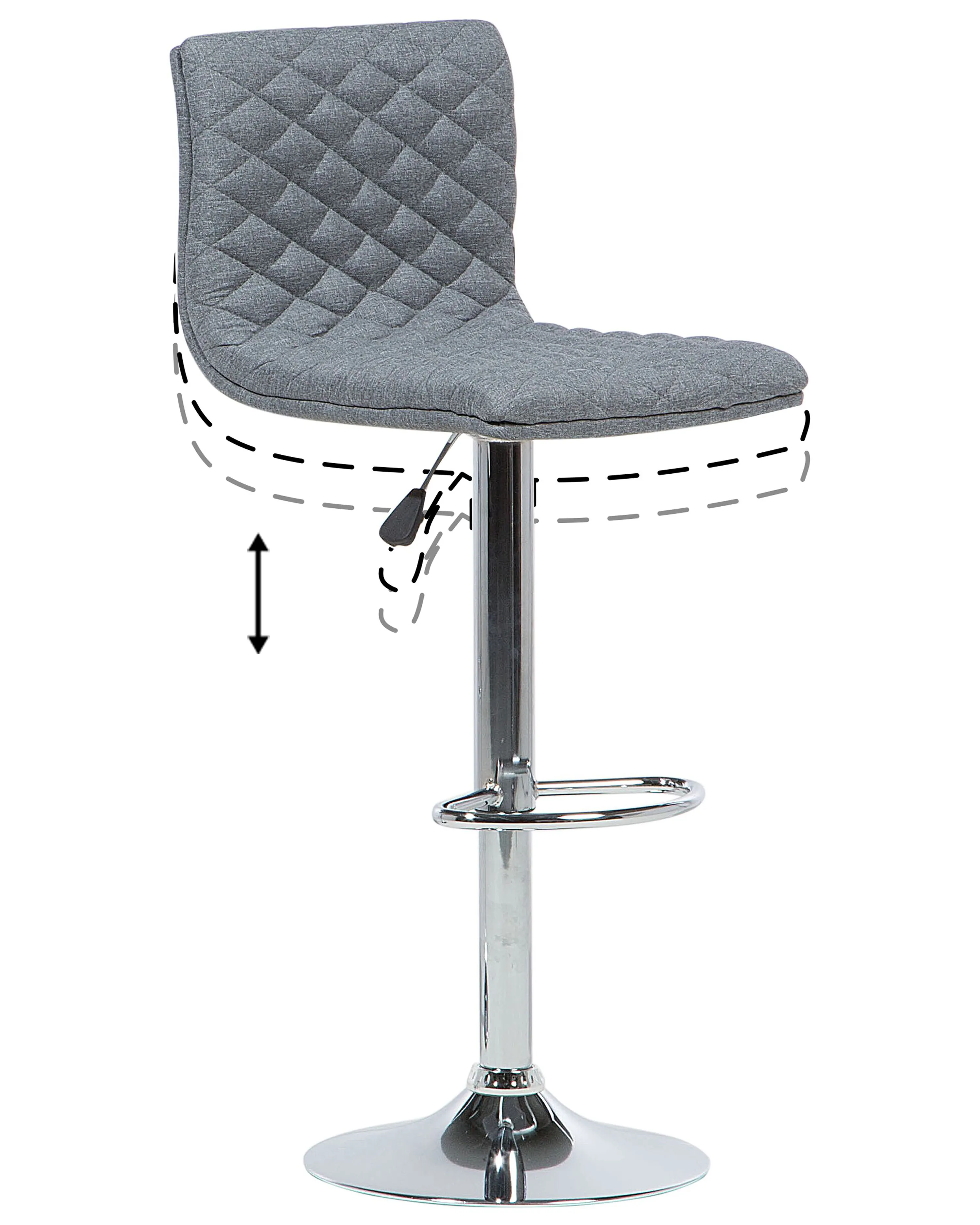 Set van 2 barstoelen ORLANDO draaibaar Grijs