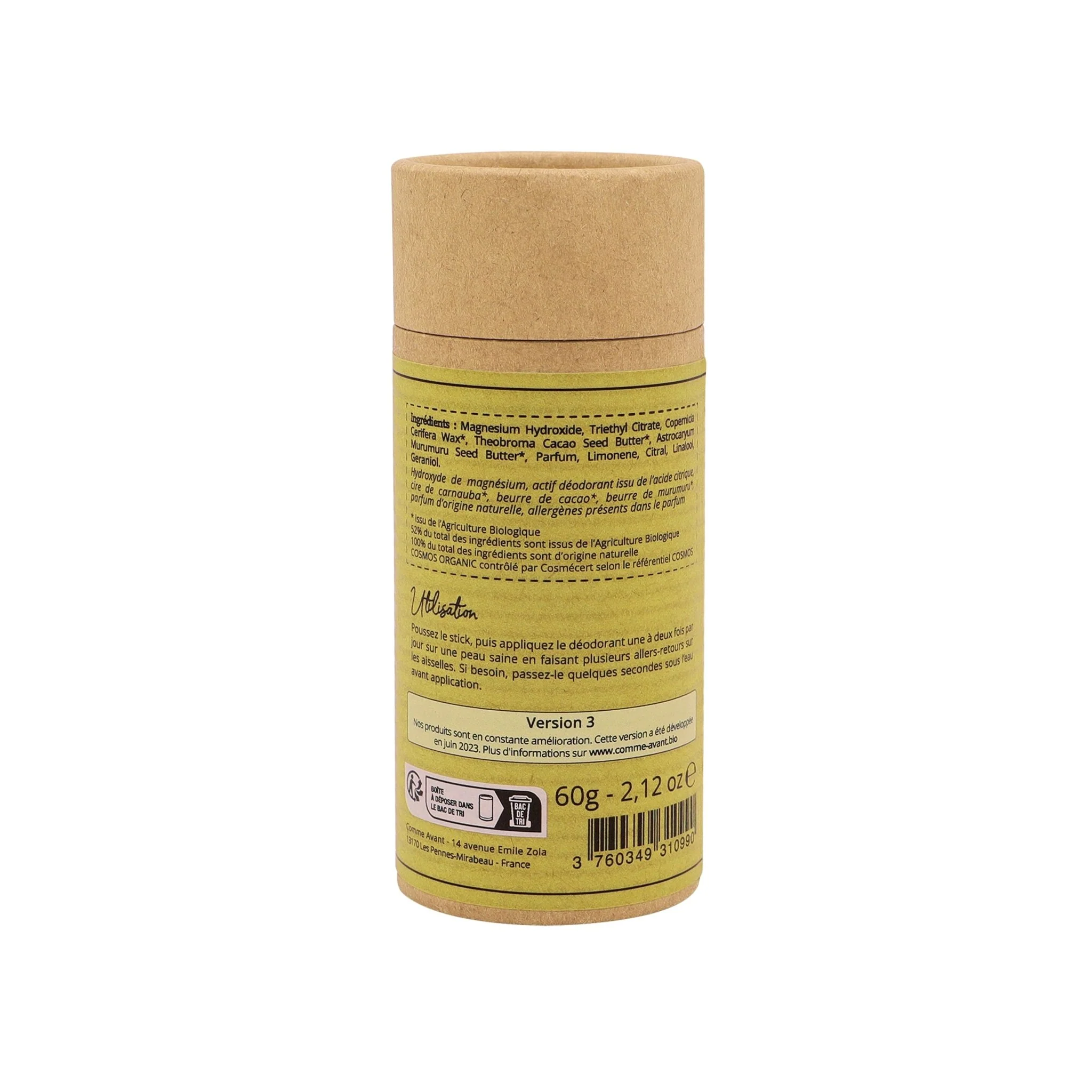 Déodorant solide cédrat & bambou - Version 3 - 1 déodorant - 60g