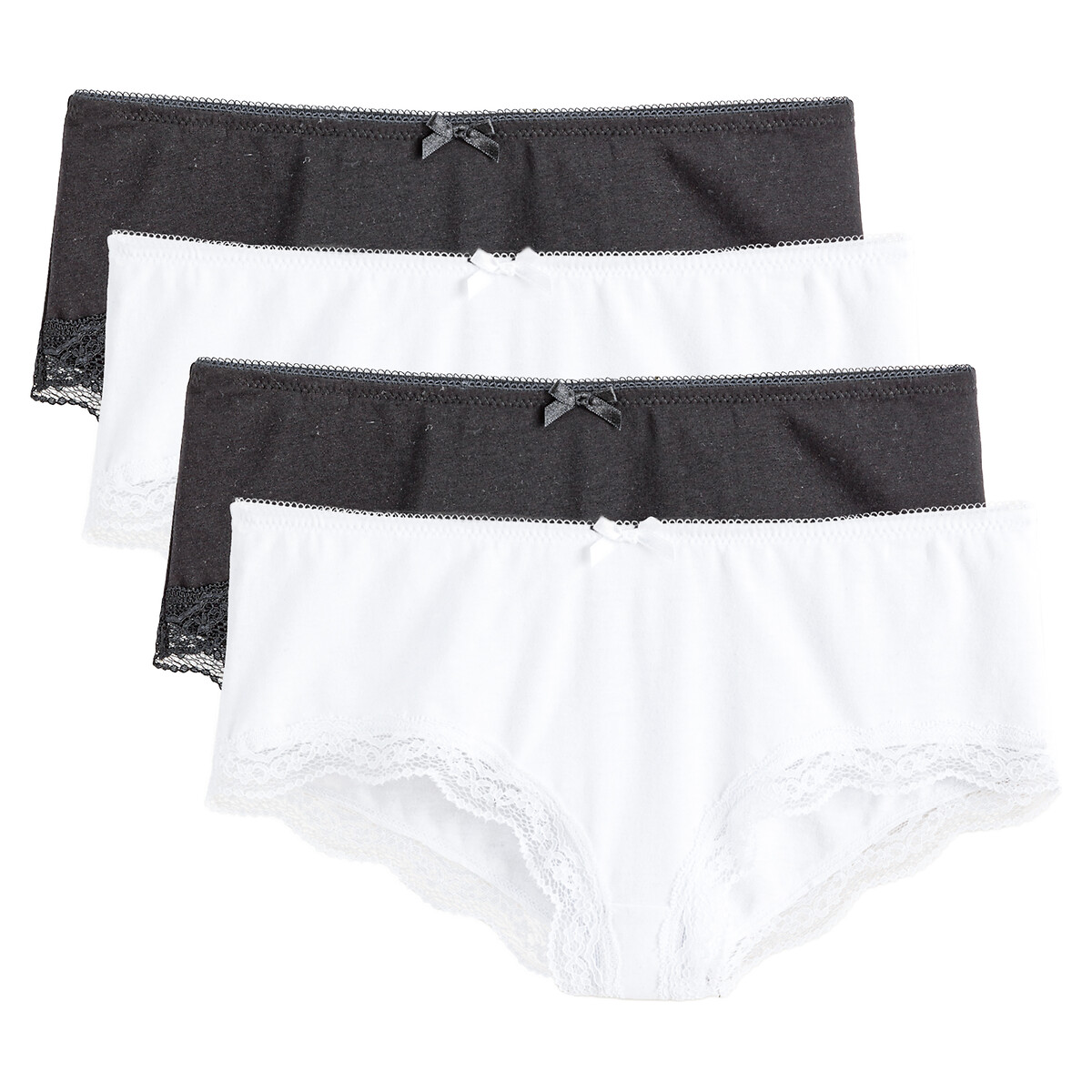 COLEÇÃO LA REDOUTE<br>Conjunto de 4 calcinhas de gestante com detalhes em renda