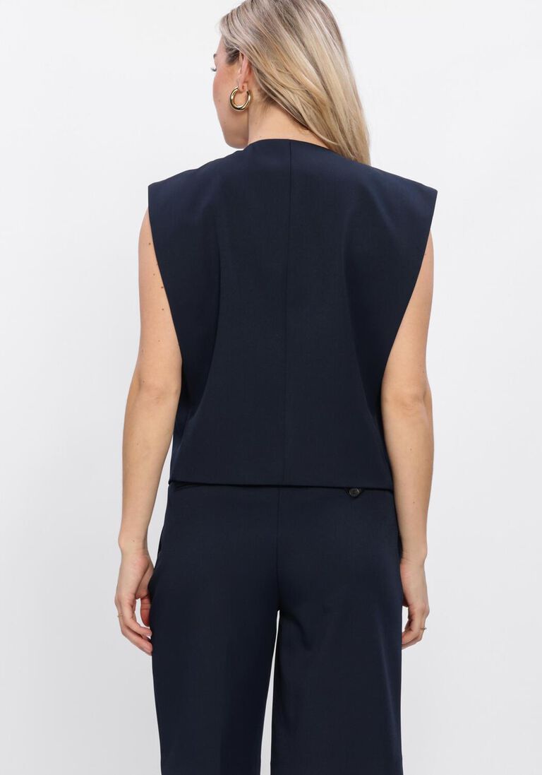 donkerblauwe haute l'amitié gilet premiere box waistcoat