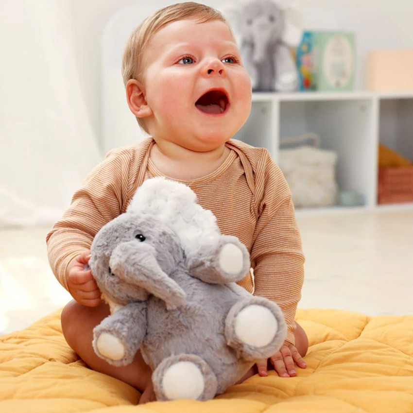 Peluche d'activité Elliot Éléphant on the go - Gris