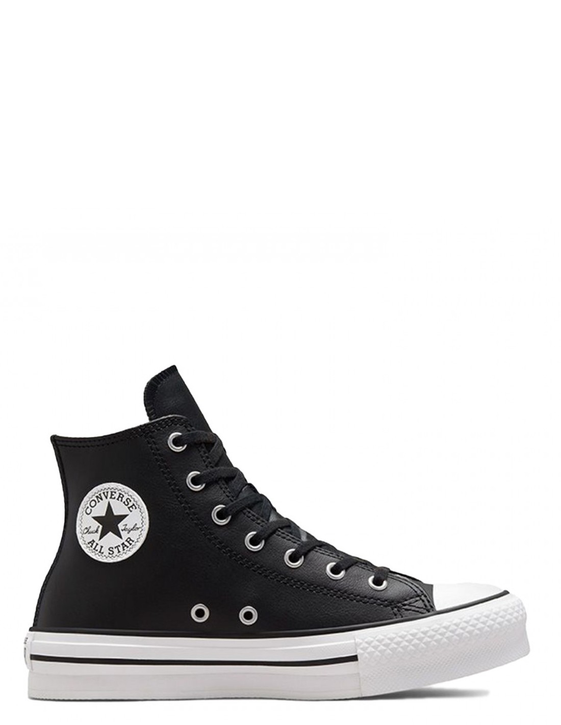 converse sneakers semi-compensées montantes femme ctas eva lift hi noir ivoir