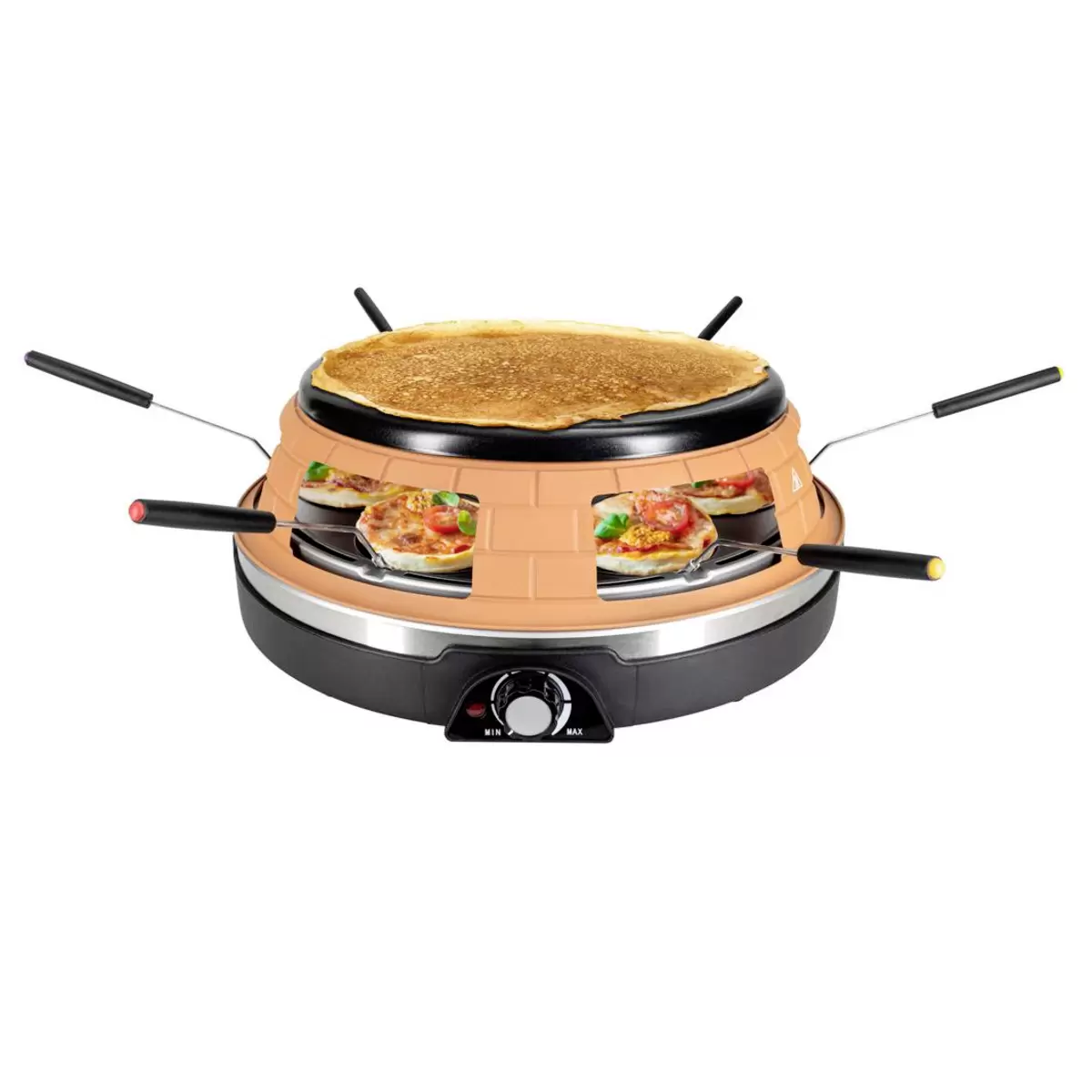 Pizza, Grill und Crêpes-Maker 3in1 Braun