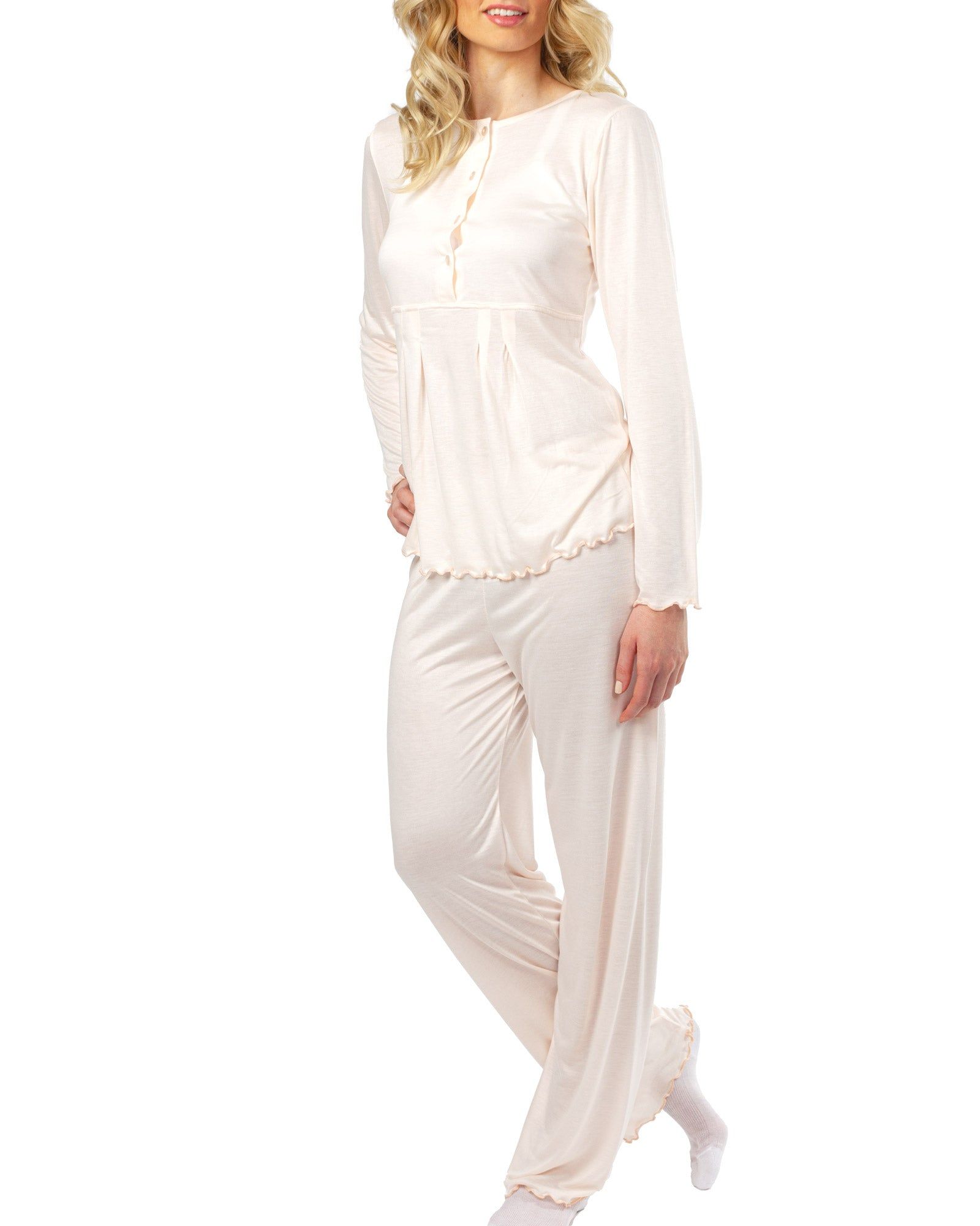 MYSANITY Stillpyjama aus Modal, Langarm, Rosa