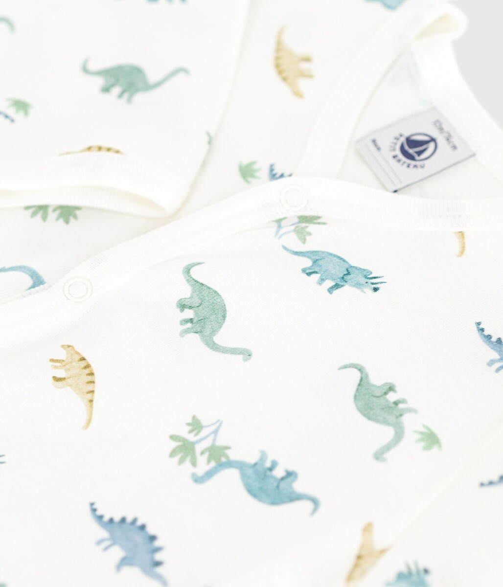 PETIT BATEAU<br>Pijama de algodão sem pés, motivo de dinossauro
