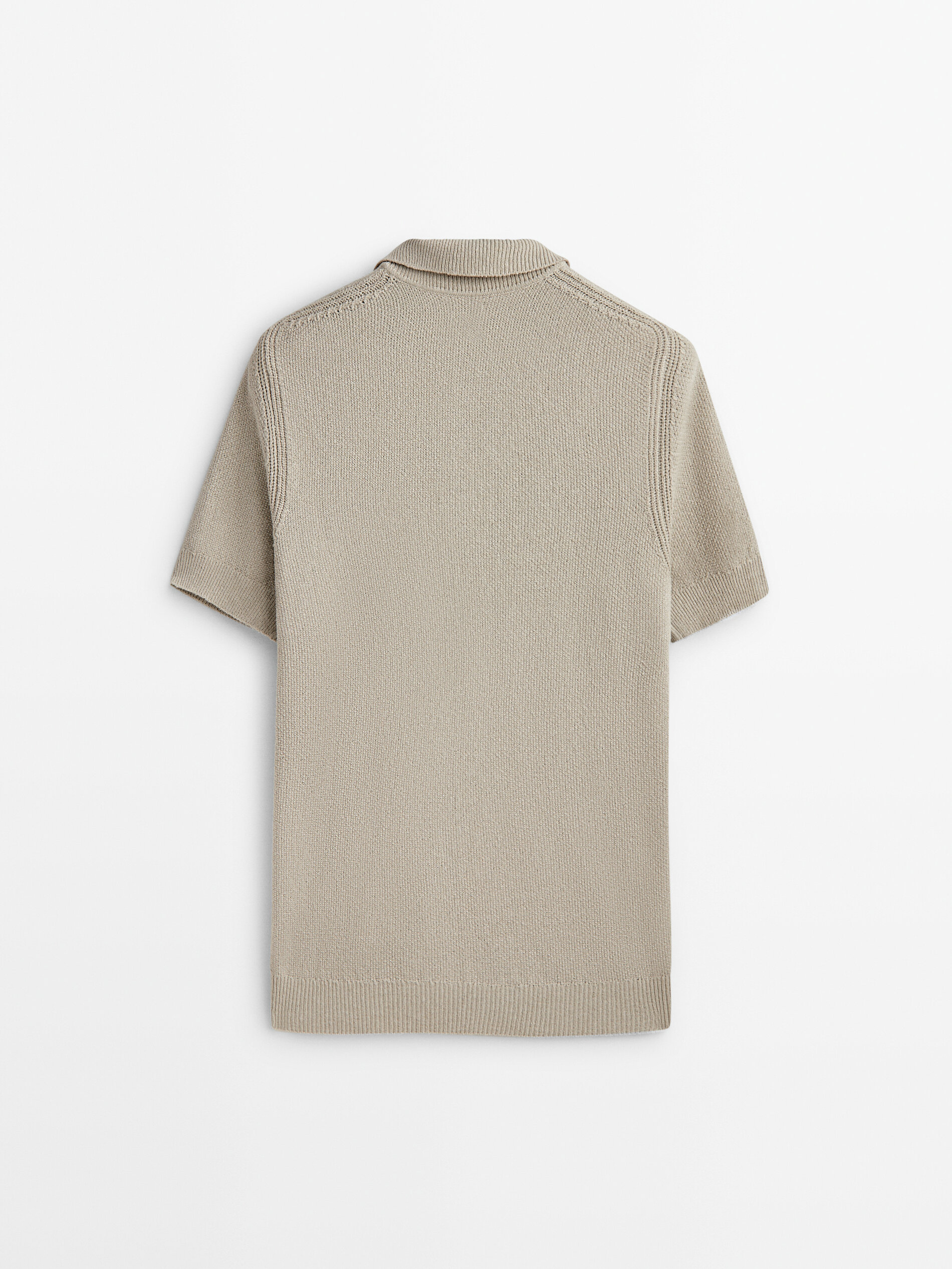 Camisa polo de manga curta com estrutura - Bege