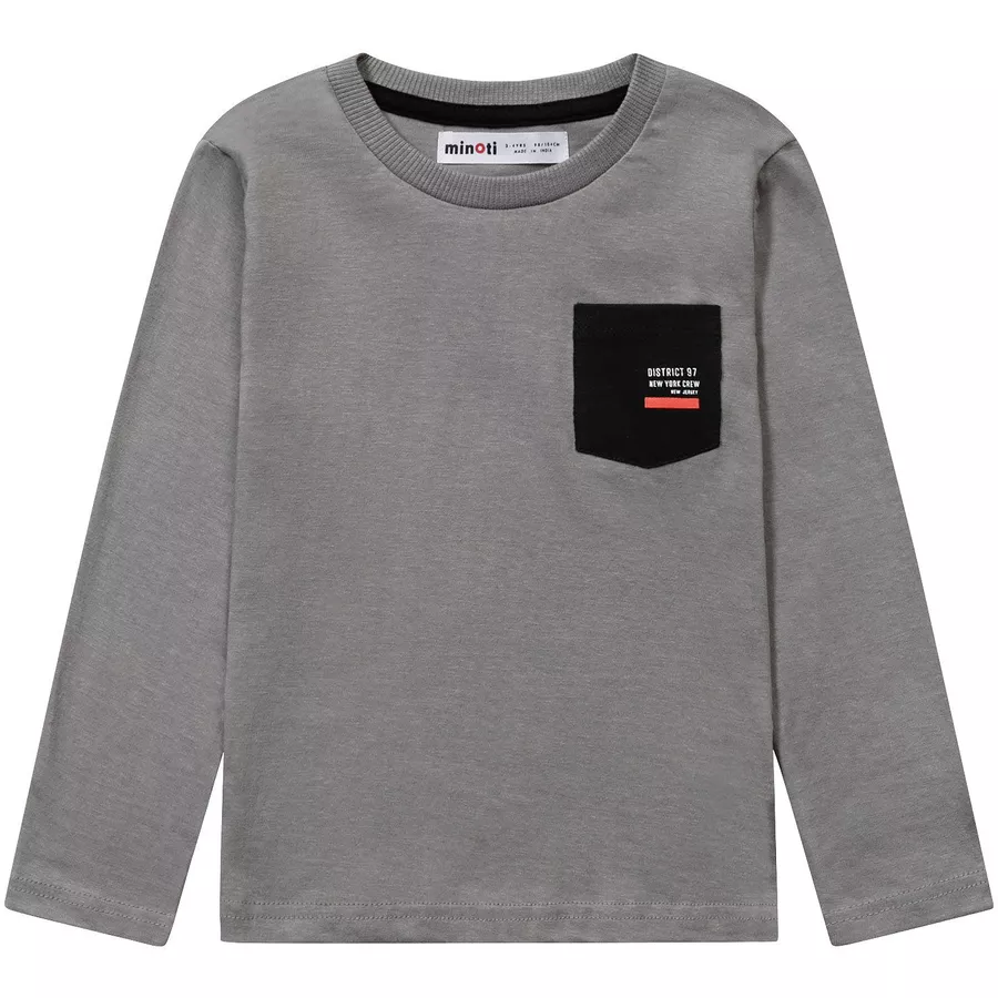 MINOTI 3er-Pack Longsleeves DunkelblauRotGrau