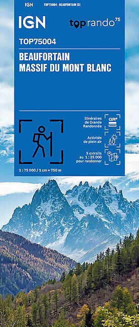 IGN - TOP75004 - BEAUFORTAIN MASSIF DU MONT BLANC IGN