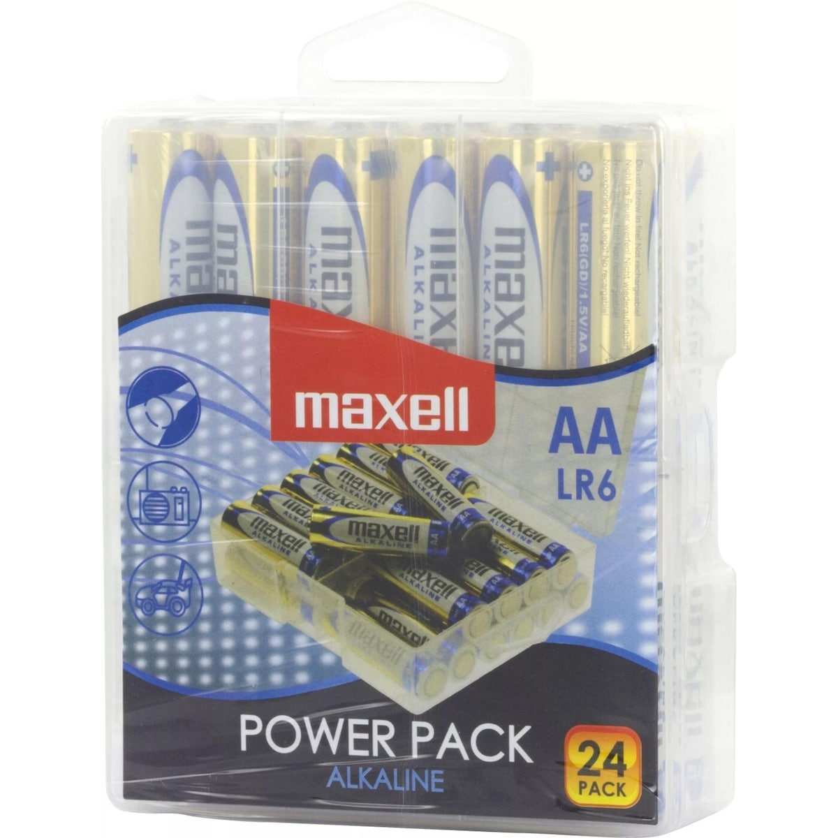 Maxell batterier, AA (LR6), alkaliske, 1,5 V, 24-pk