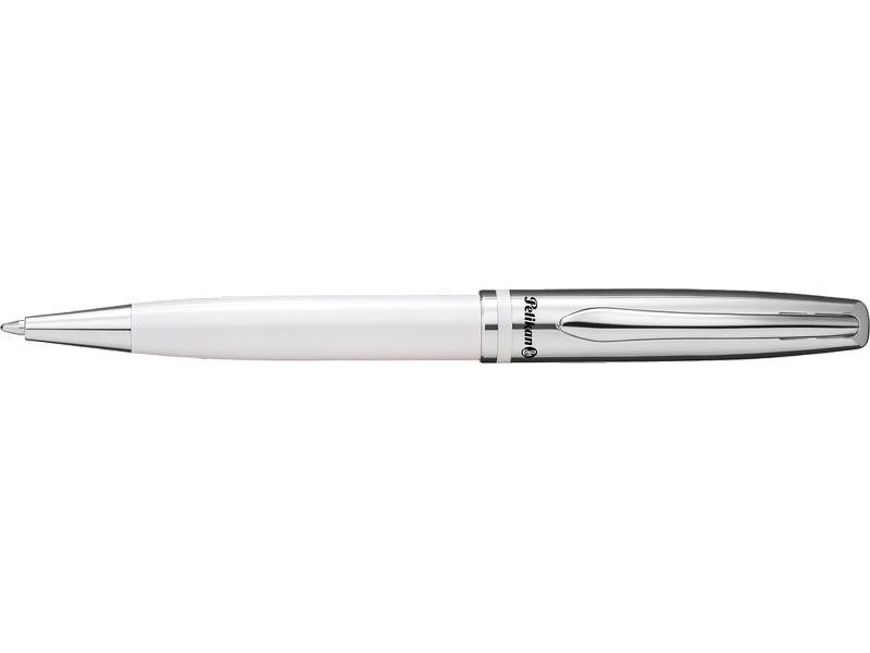 Pelikan Kugelschreiber Jazz Classic, M, Weiss Kugelschreiber mit Drehmechanikin in Faltschachtel