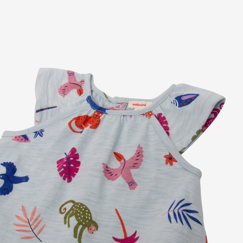 T-shirt bébé fille exotique bleu Catimini Bleu