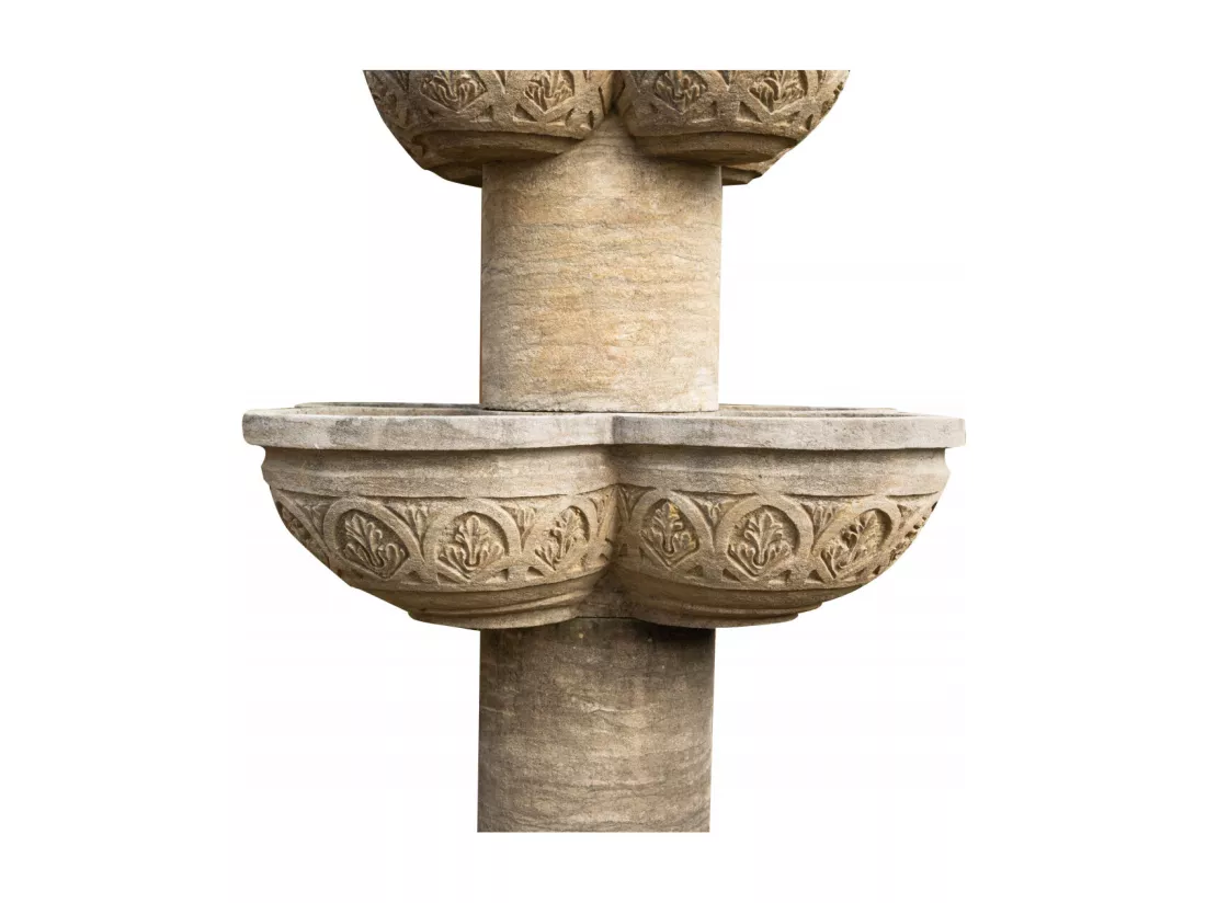 BISCOTTINI Fontaine - Mur en Pierre - Décorative - Fontaine de Jardin - Extérieur - Fontaine Murale - Décoration Murale - Décoration de Jardin - 90x90x160cm - 8 Bassins