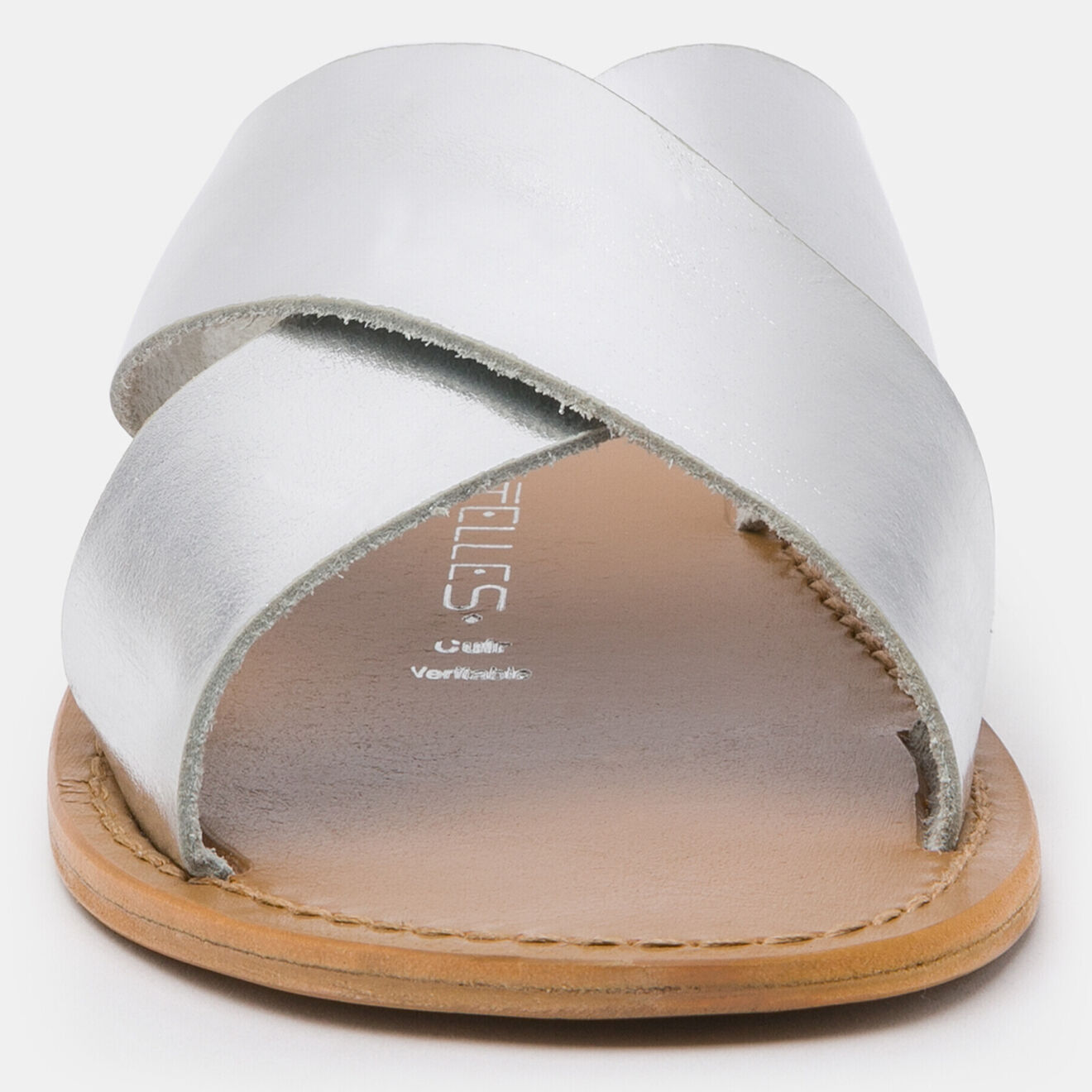 Les Bagatelles Mules en Cuir Lima argenté/marron