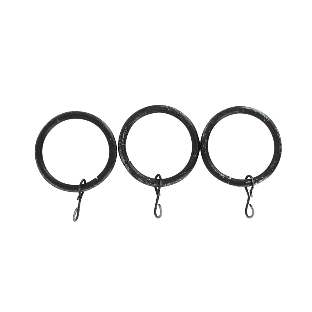 Lot de 8 anneaux métal noir argent D 20mm