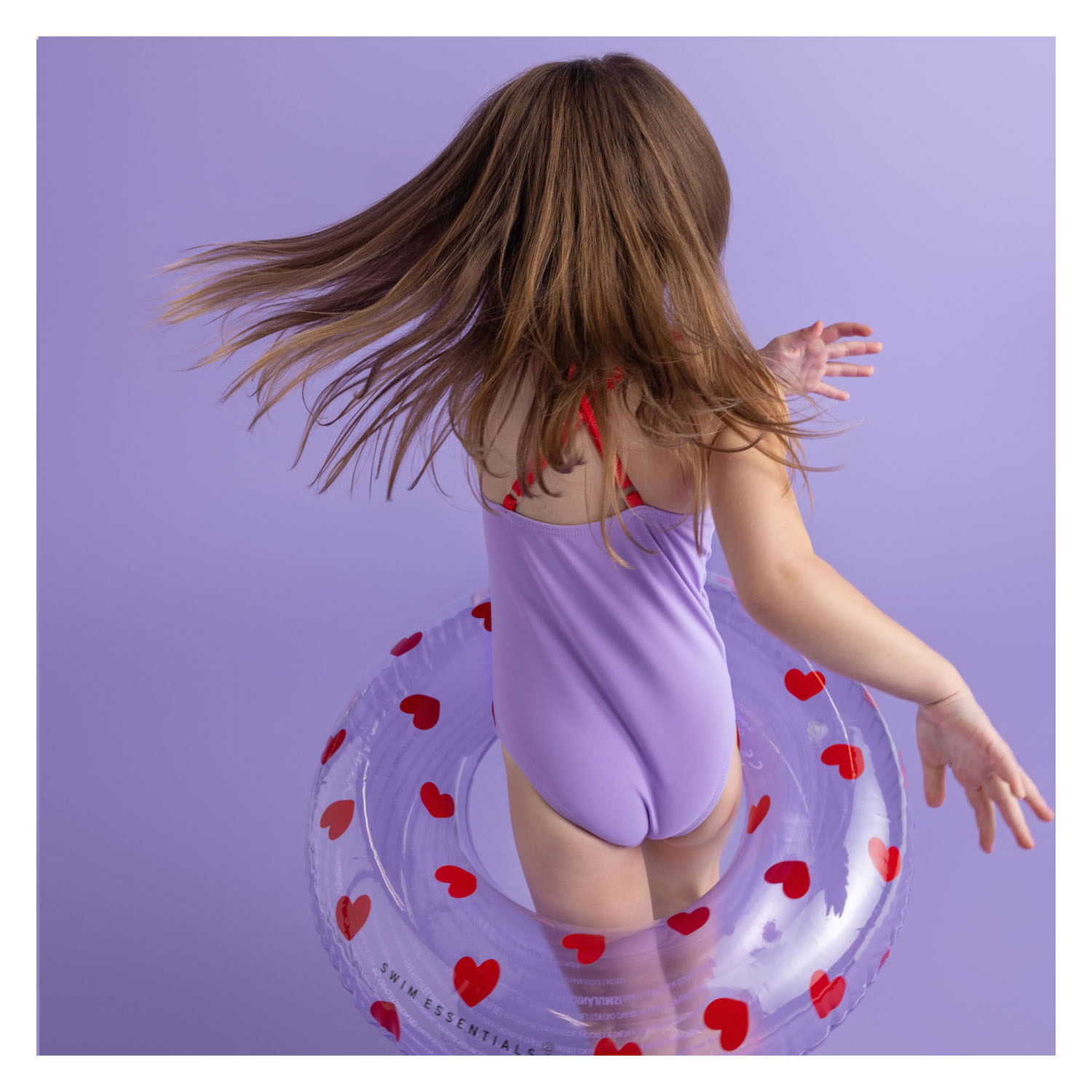 Swim Essentials Zwemring Lila Hartjes, 55cm