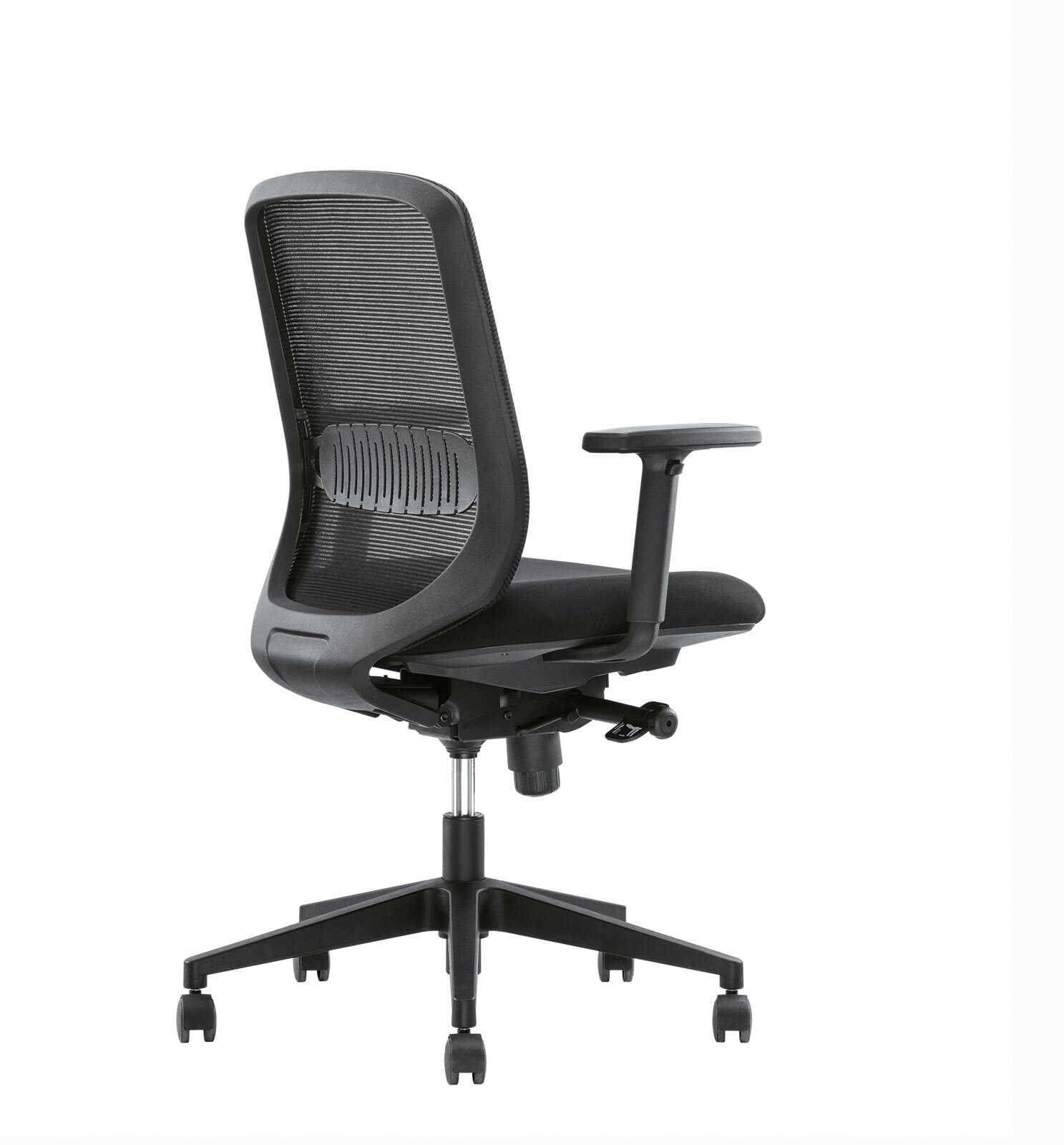 Drehstuhl Orco Mischgewebe Schwarz/Gestell Schwarz 66,5x100-107x60 cm