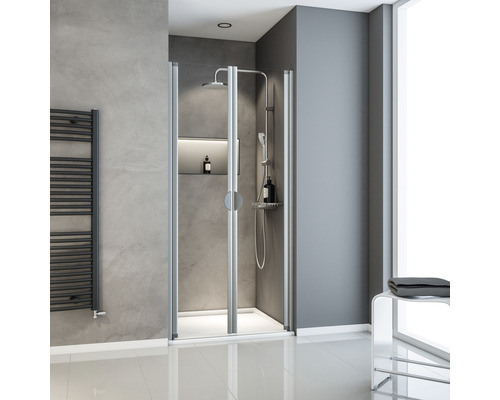 Draaideur in nis SCHULTE Sunny ExpressPlus 100 cm helder glasprofiel kleur aluminium