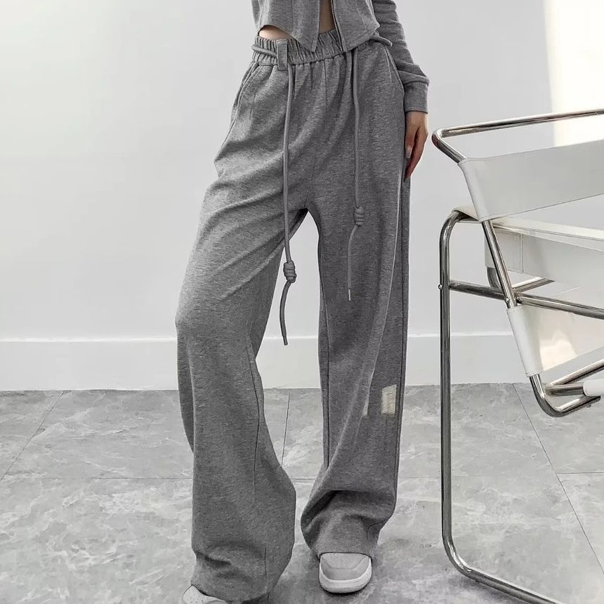 Asiris - High Rise Loose-Fit Effen Wijde Joggingbroek