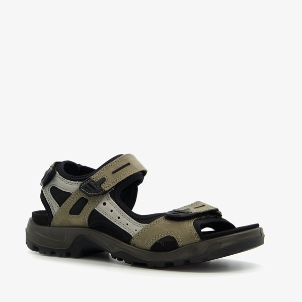 ECCO Off Road leren heren sandalen zwart/groen