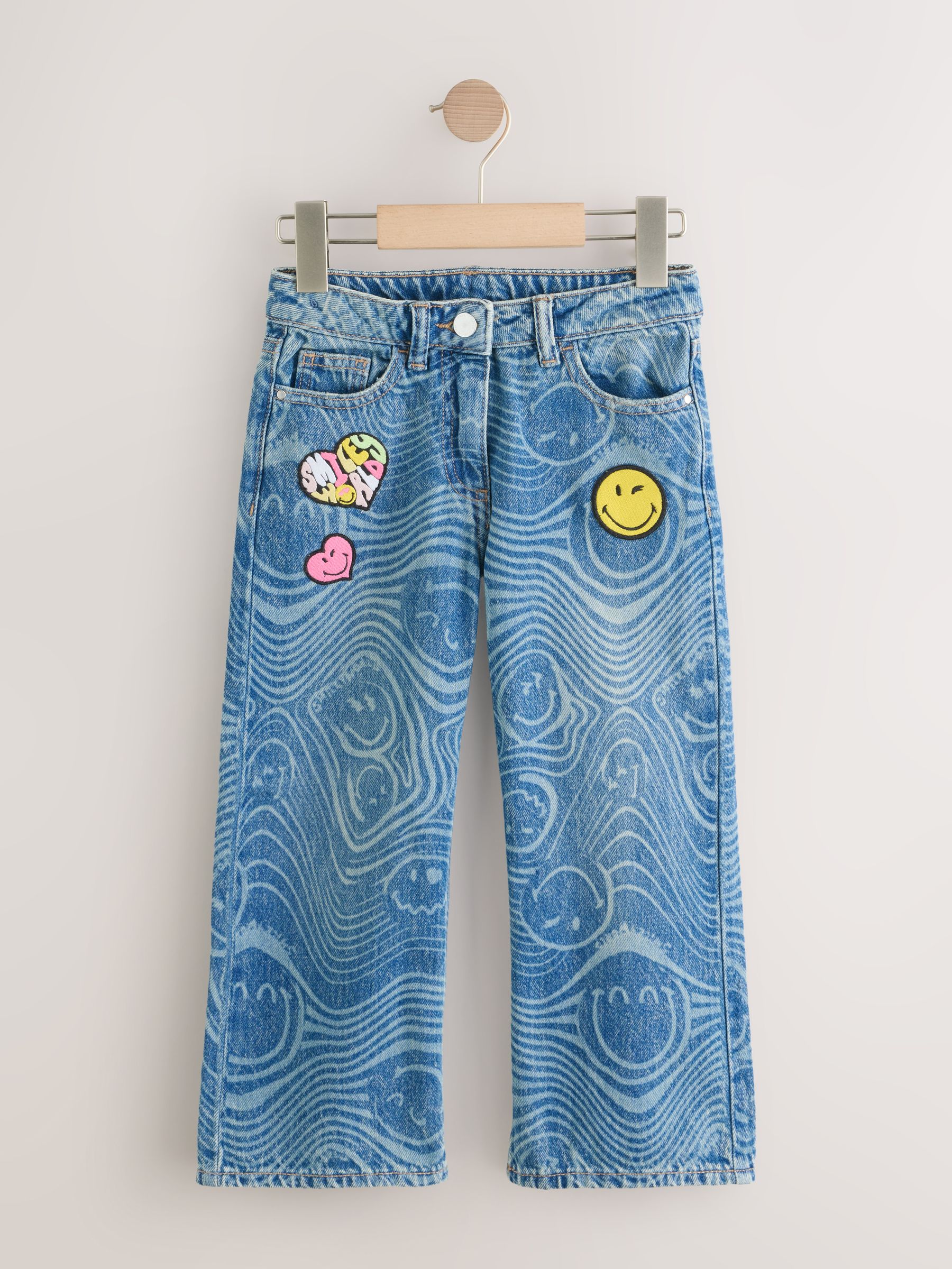 Normaal blauw - SmileyWorld® jeans met wijde pijpen (3-16jr)