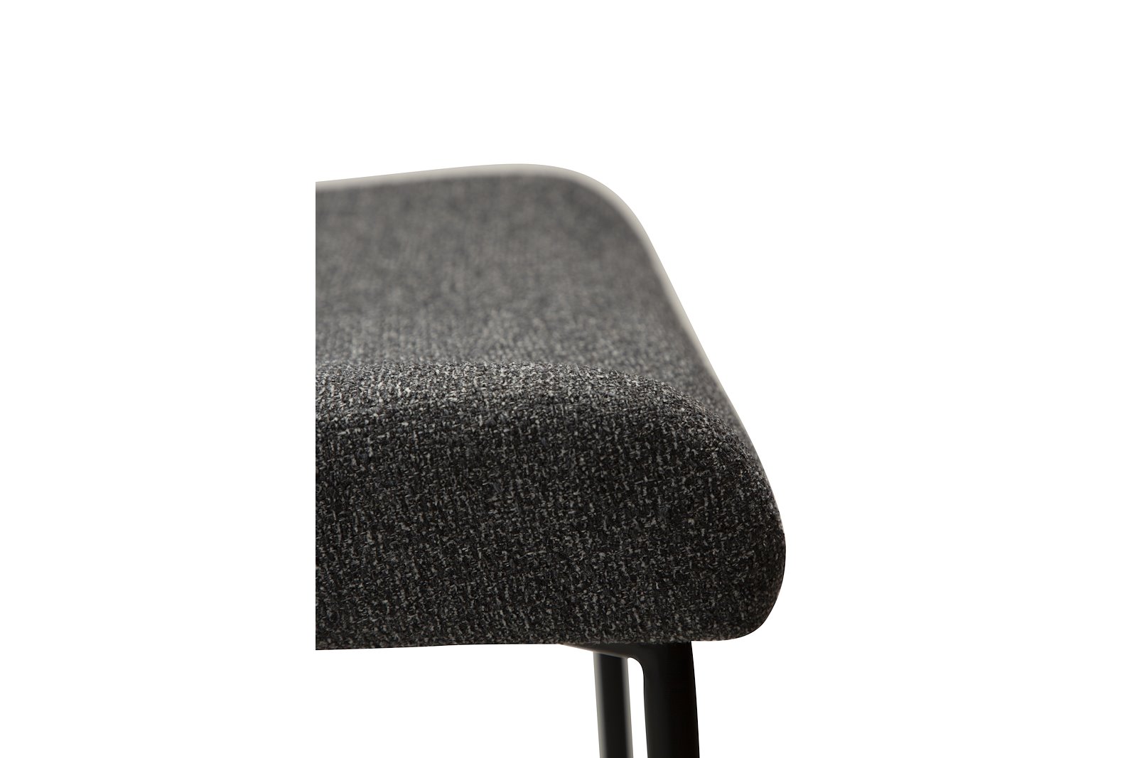 Glam barstol Tekstil Bouclé Pebble Grå med sorte ben