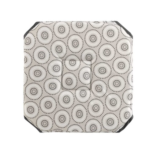 Douceur d intérieur - GALETTE 4 RABATS 36 x 36 x 3.5 CM POLYESTER IMPRIME SALTO X2 - GRIS